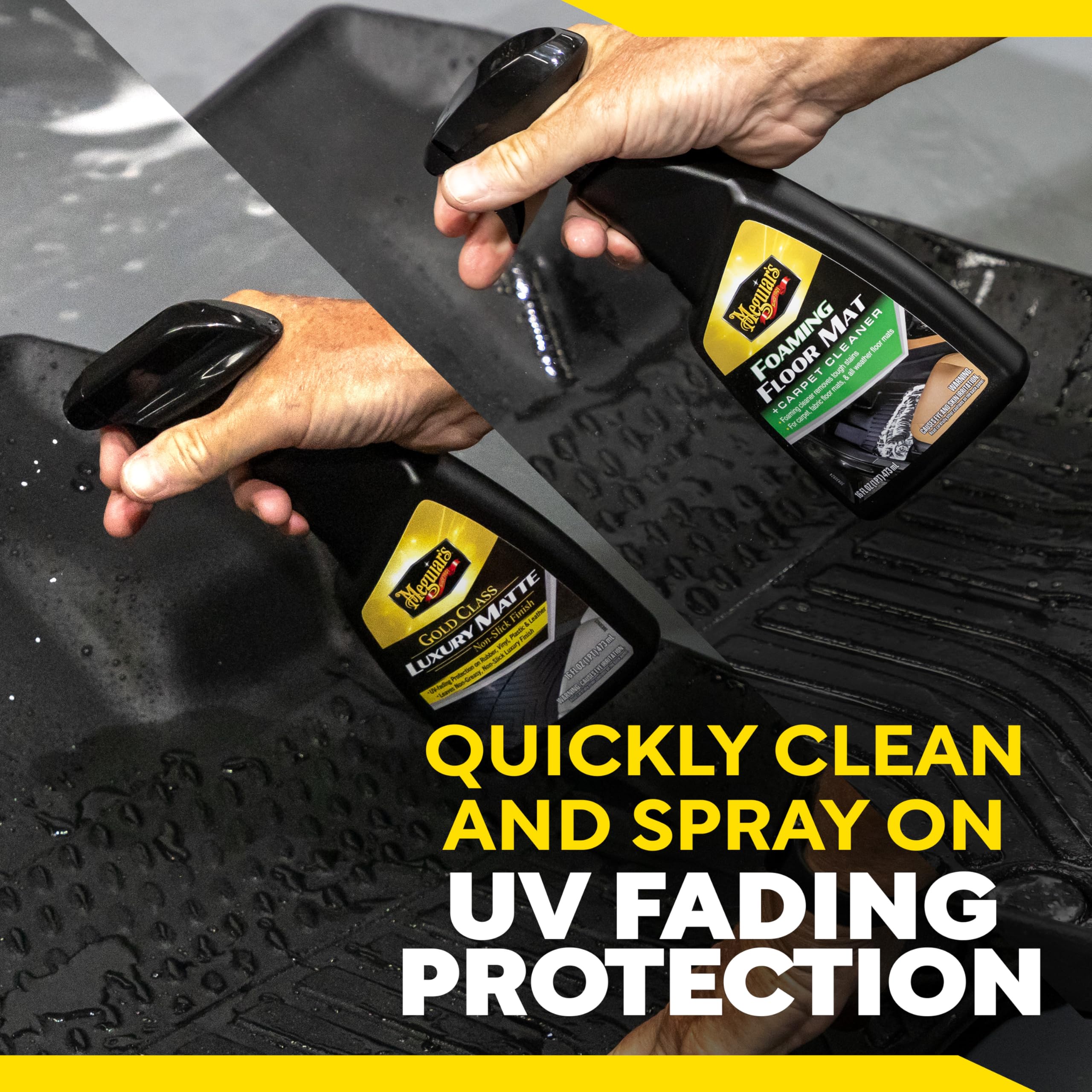 Meguiar's close-up of textured mat surface after cleaning showing revived material detail