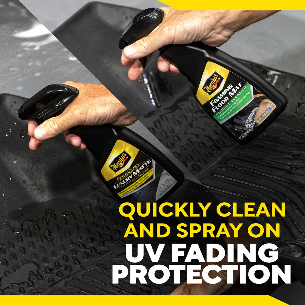 Meguiar's close-up of textured mat surface after cleaning showing revived material detail