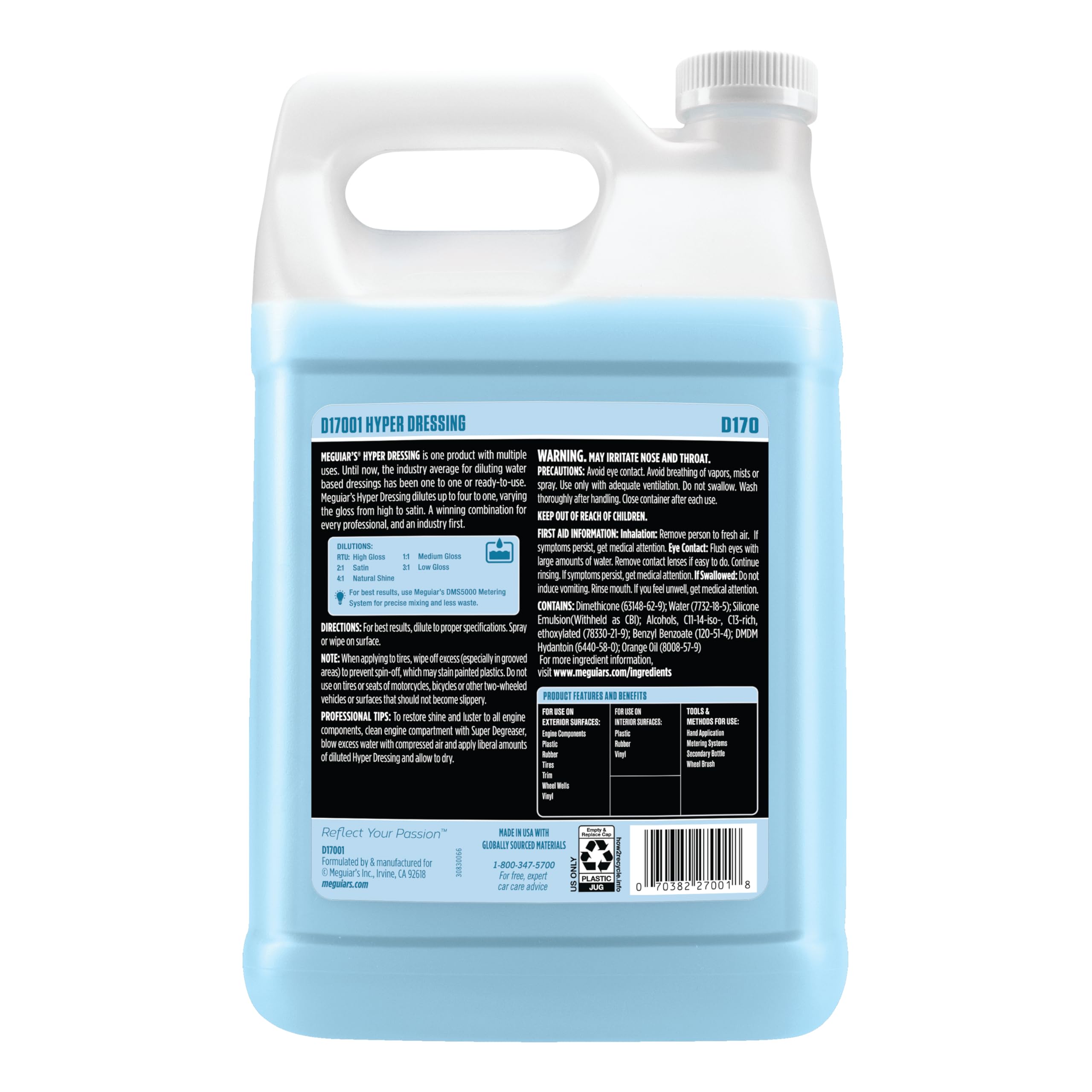 Meguiar's close-up of Hyper-Dressing texture highlighting smooth, adjustable finish