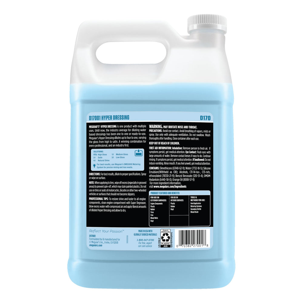 Meguiar's close-up of Hyper-Dressing texture highlighting smooth, adjustable finish