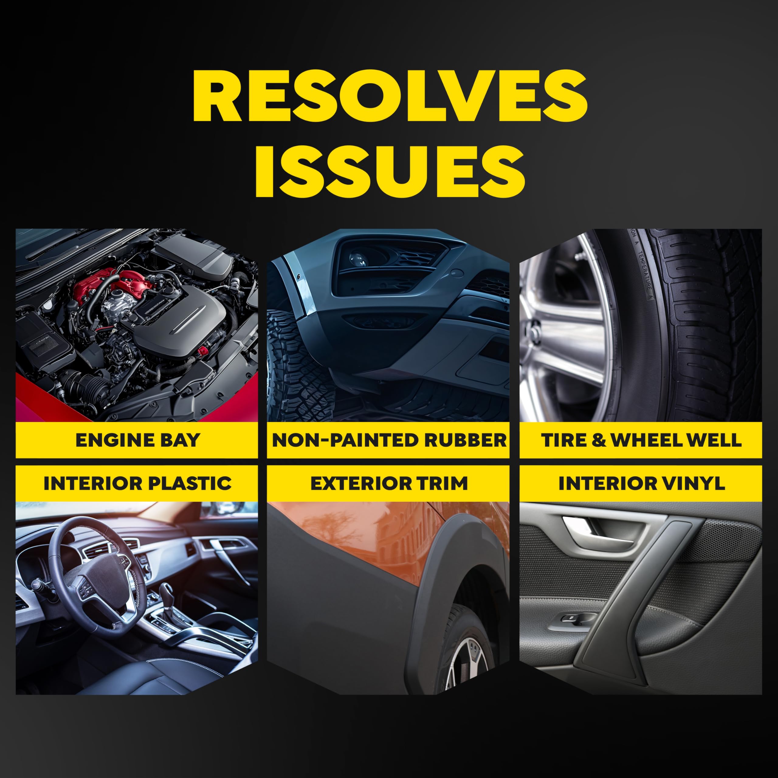 Meguiar's interior plastic trim after application demonstrating satin to high gloss control