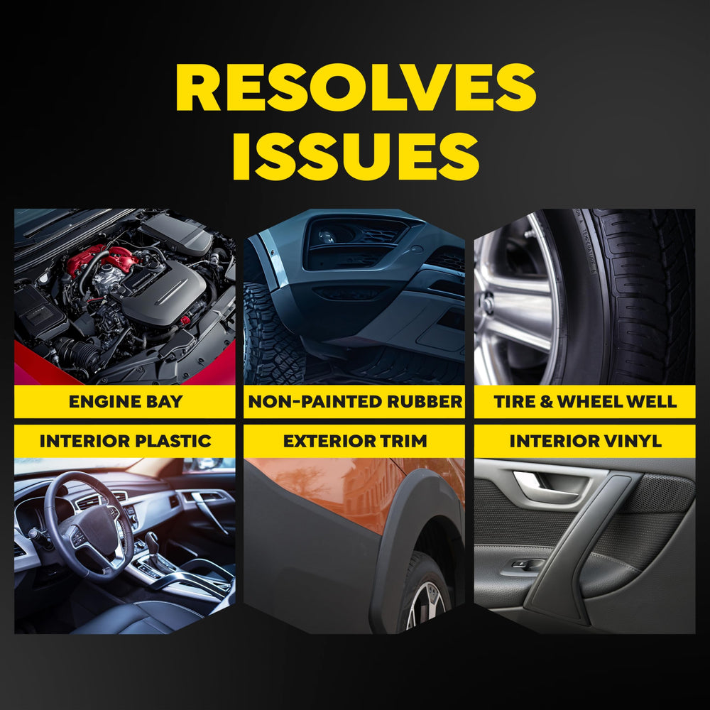 Meguiar's interior plastic trim after application demonstrating satin to high gloss control