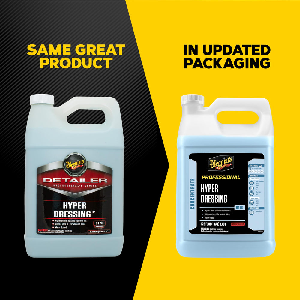 Meguiar's bottle spray application onto trim for easy spray-on, wipe-off use