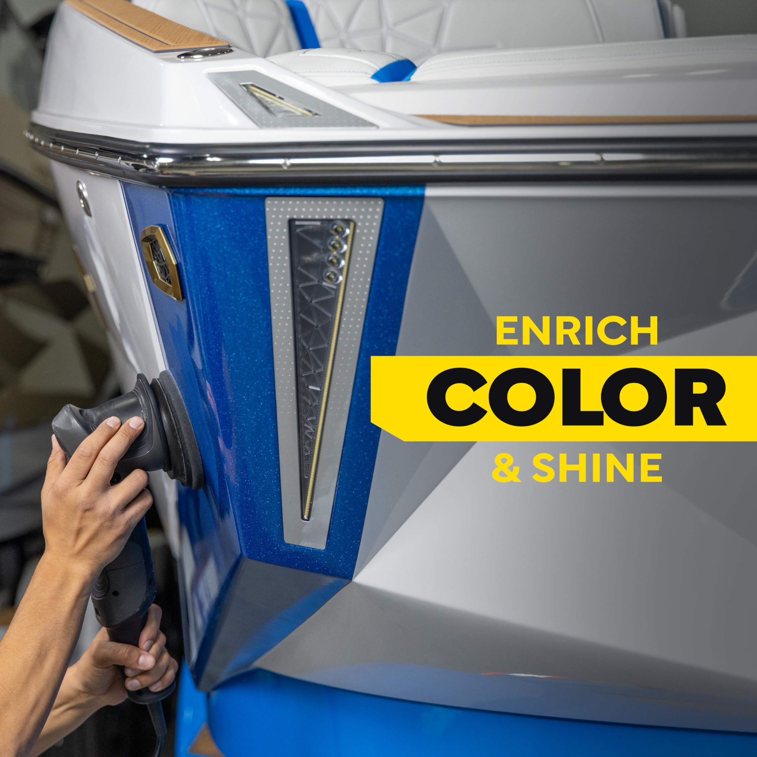 Meguiar's close-up of buffed surface with deep wet-look gloss