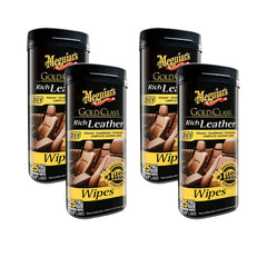 Meguiar's front packaging showing wipes and easy-access tub for quick leather care