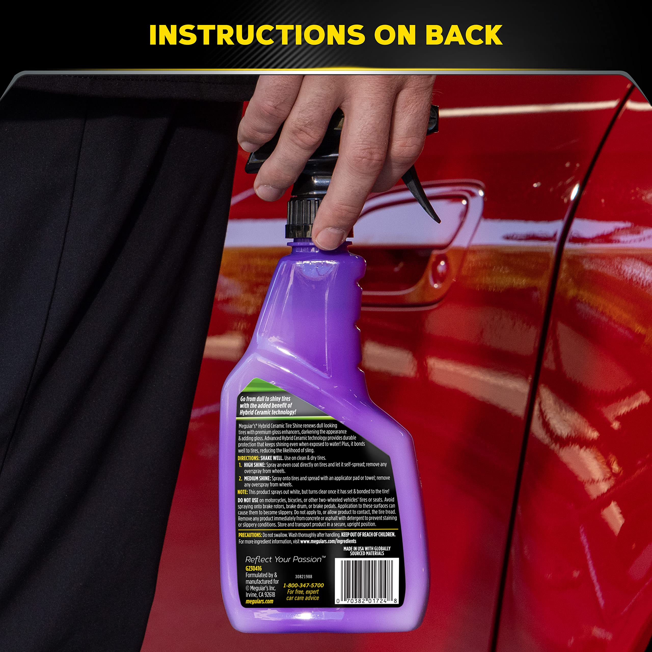 Meguiar's demonstration showing low sling on adjacent paint for cleaner results