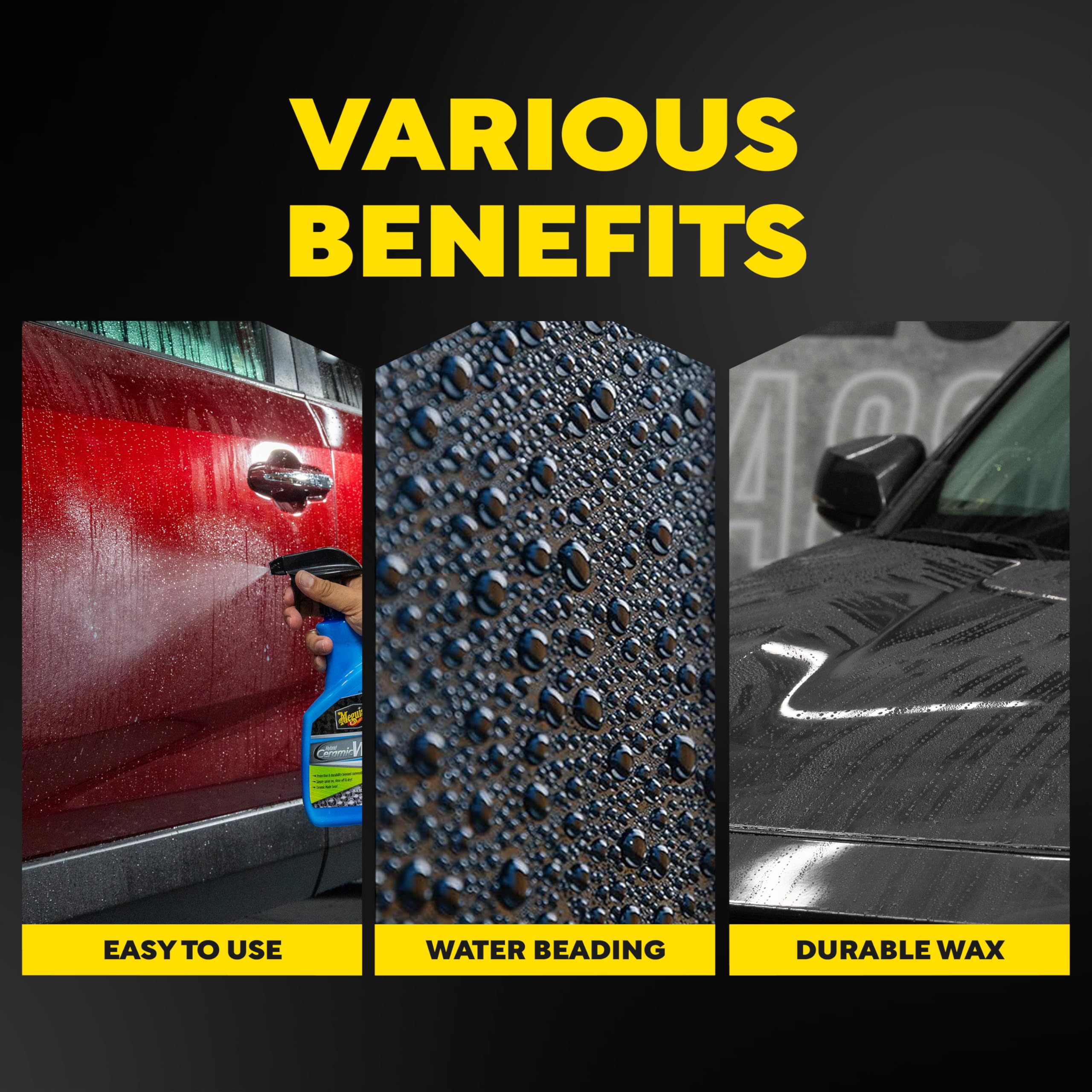 Meguiar's finished panel after drying revealing high-gloss showroom shine
