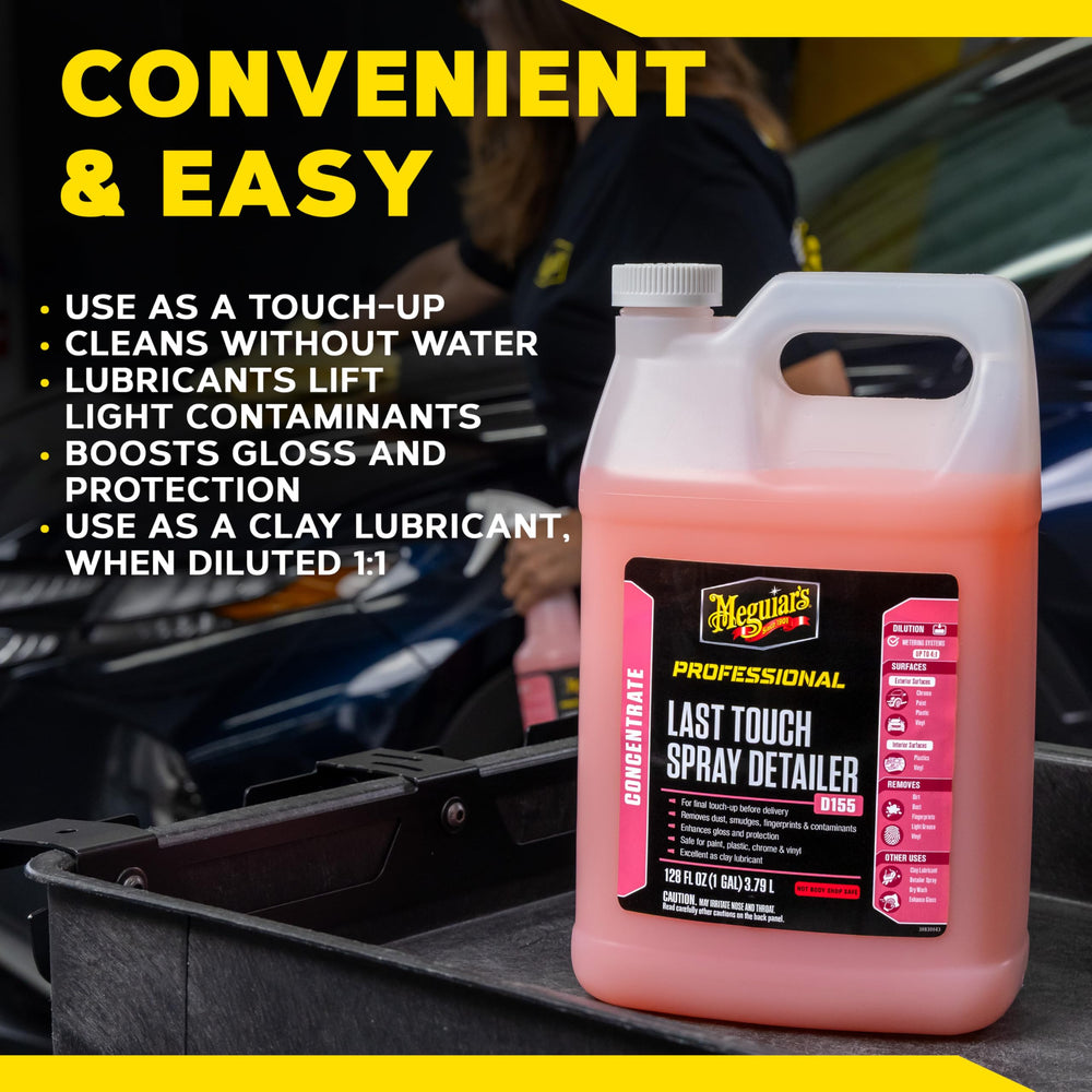 Meguiar's product staged in garage lifestyle for professional detailing setup