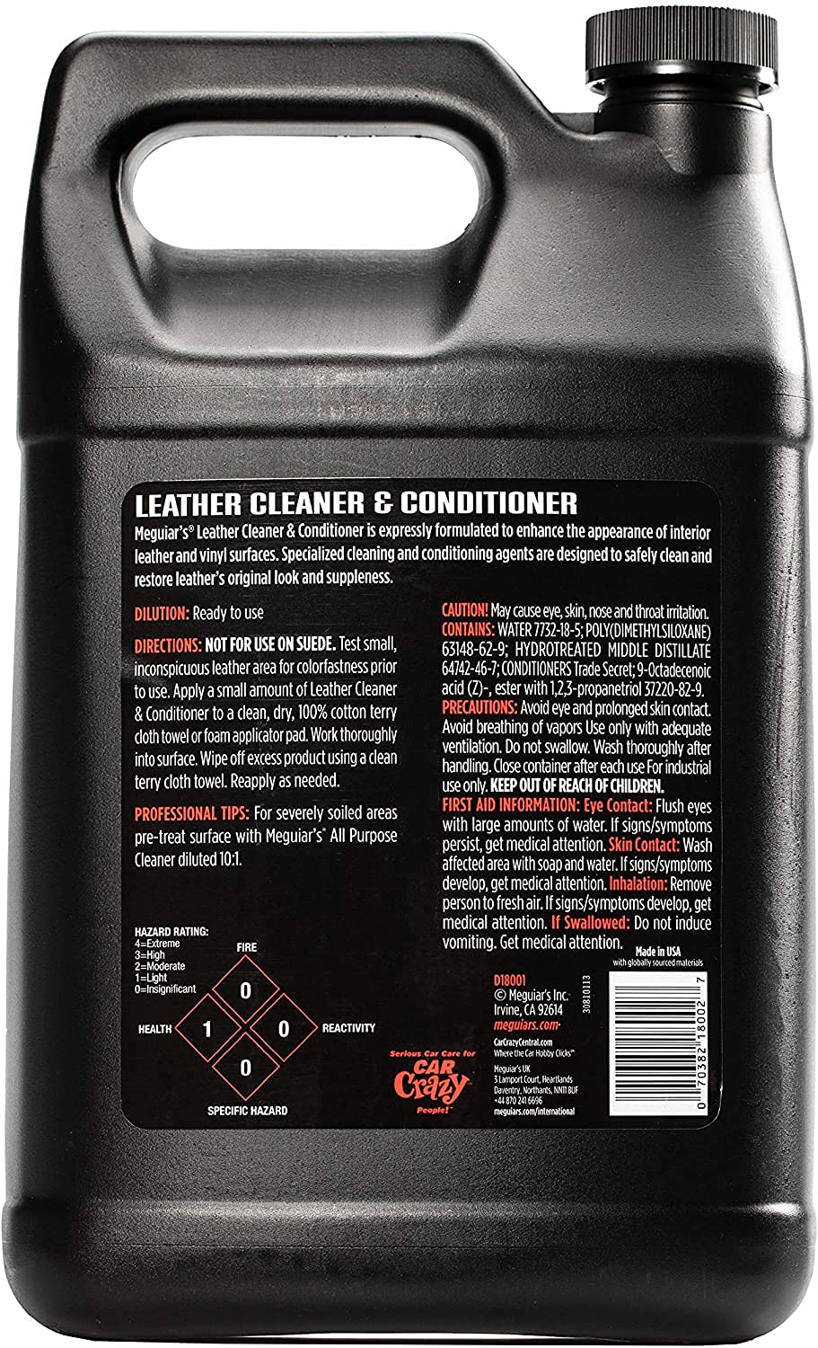 Meguiar's solution being poured with close-up of pour spout showing controlled refill benefit