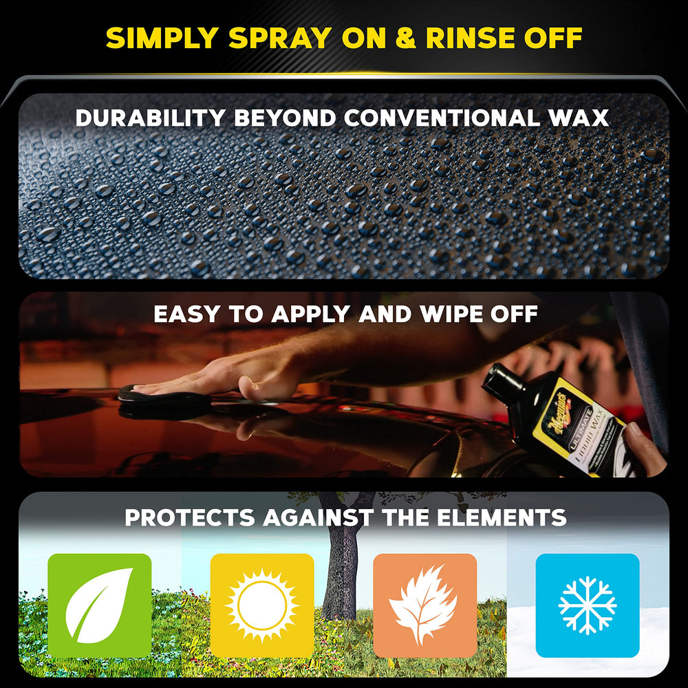Meguiar's liquid wax spread on paint panel demonstrating easy coverage