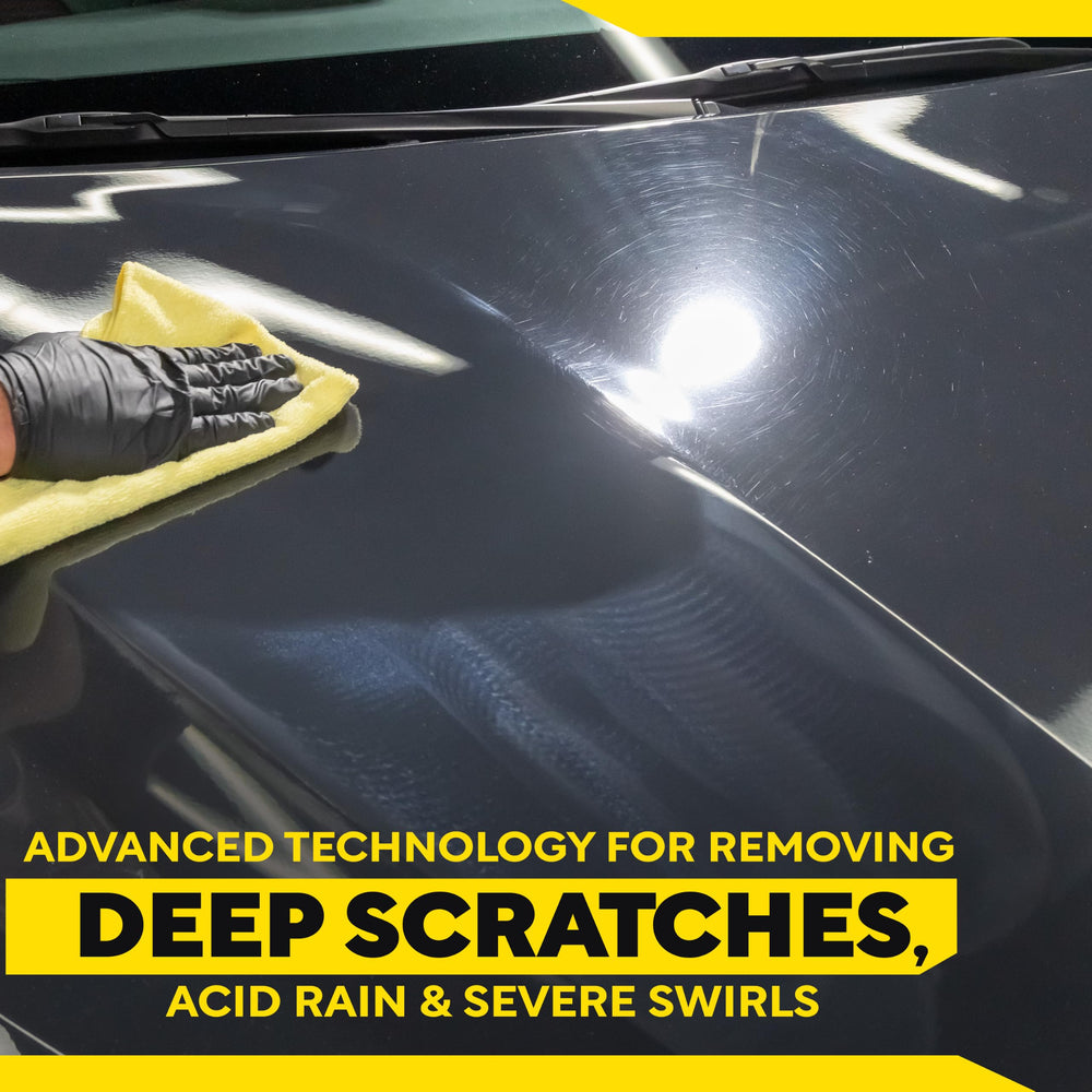 Meguiar's 32oz bottle next to a hand for clear size and scale reference