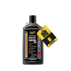 Meguiar's M105 front jar showing product branding and compact size benefit