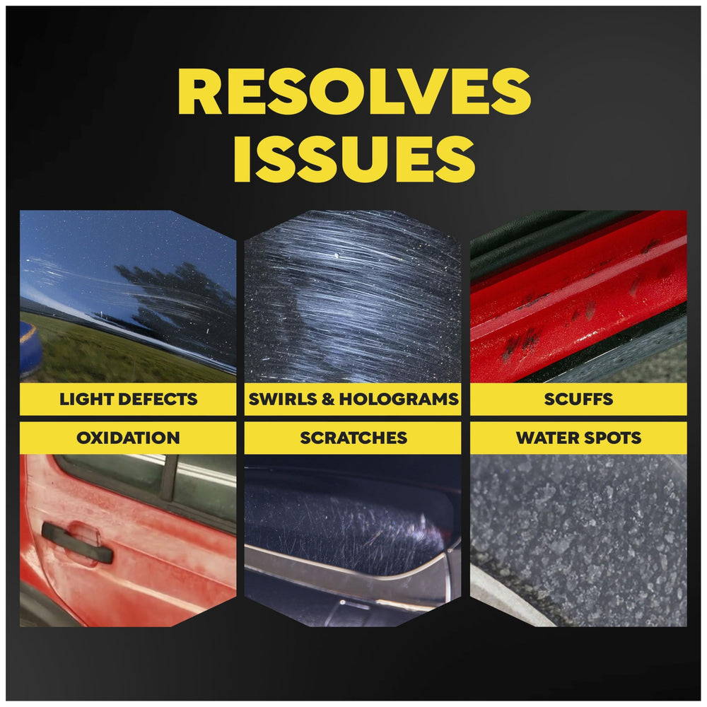 Meguiar's M105 applied to polisher demonstrating efficient paint correction