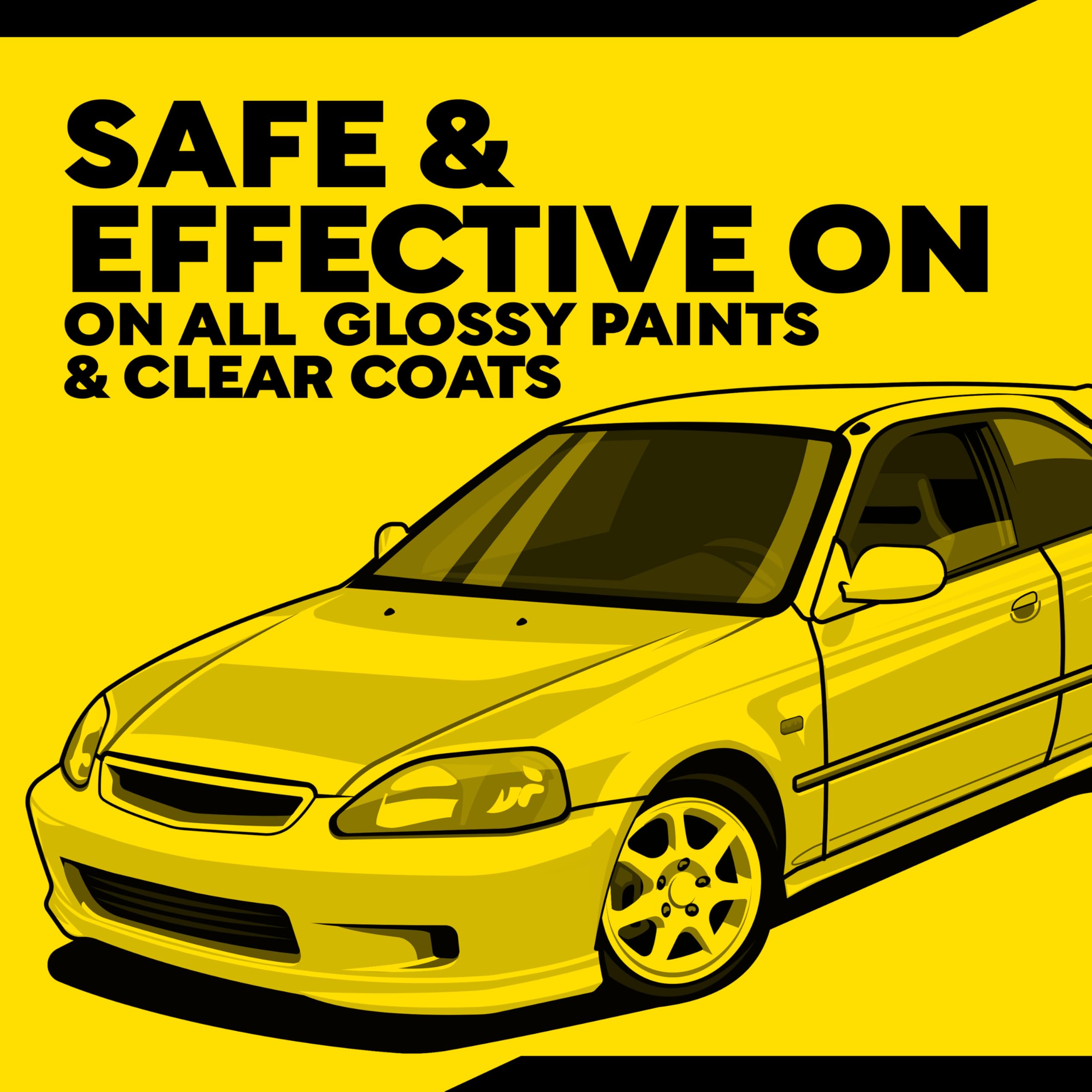 Meguiar's M105 pictured with M205 showing recommended two-step finishing benefit