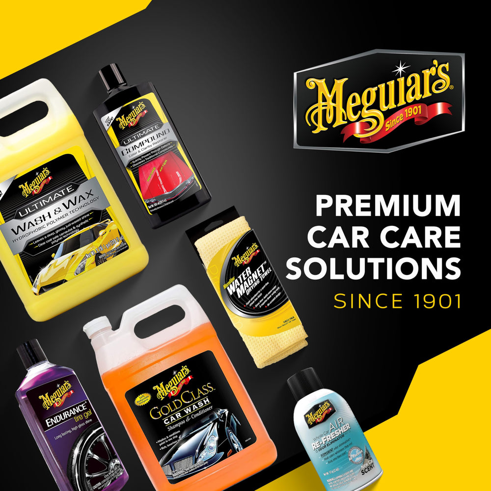 Meguiar's finished paint close-up showing deep high-gloss shine and clarity