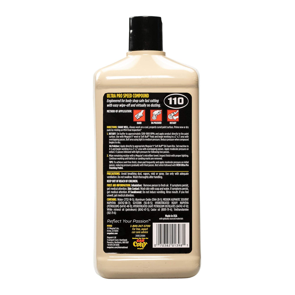 Meguiar's label close-up revealing product name and usage information