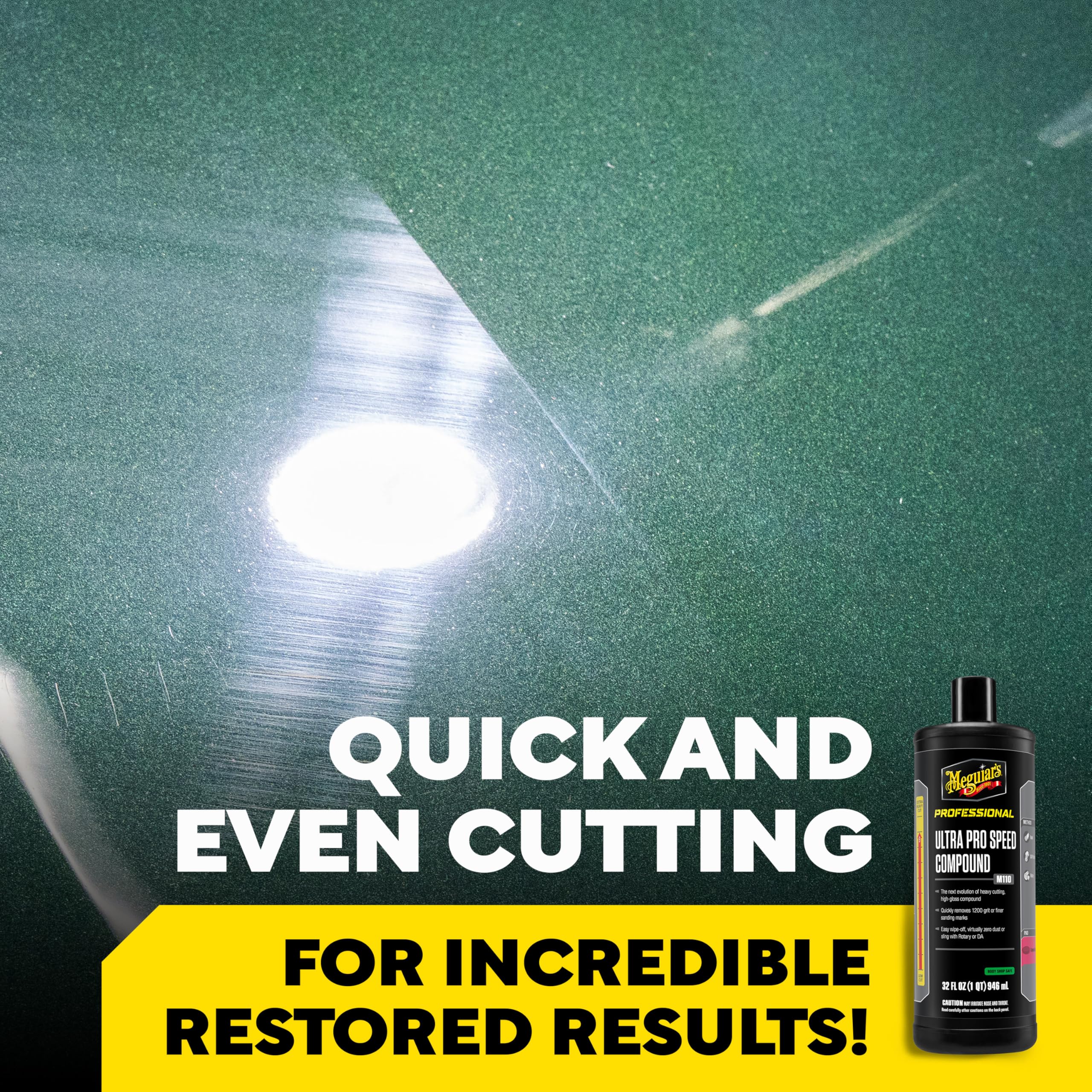 Meguiar's compound texture pouring from bottle illustrating easy application