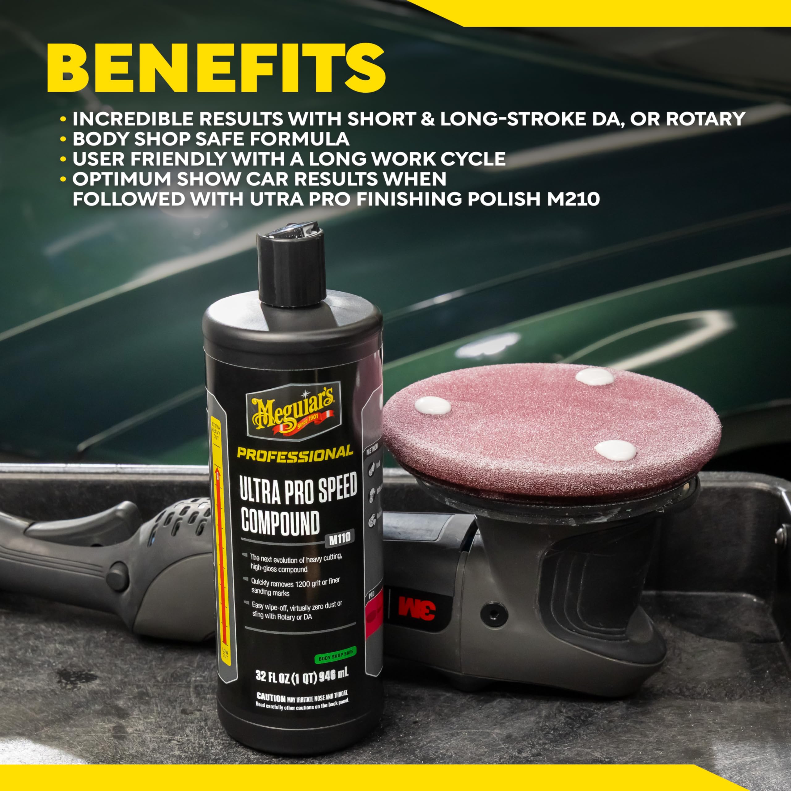 Meguiar's product on shop shelf conveying professional-grade availability