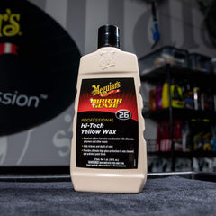 Meguiar's M26 pouring to show liquid texture and consistency for smooth spreadability