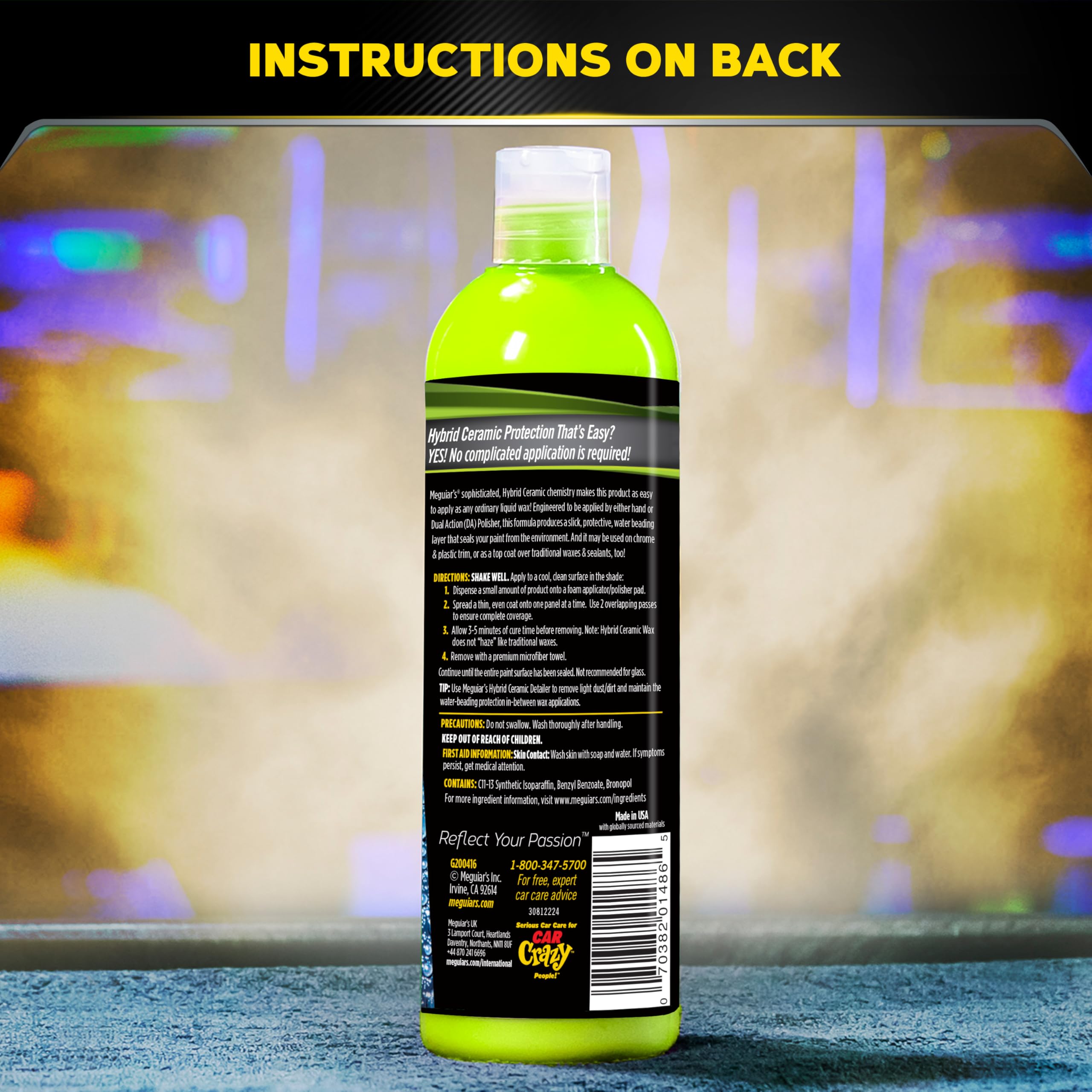 Meguiar's close-up of trim showing no whitening for clean finish