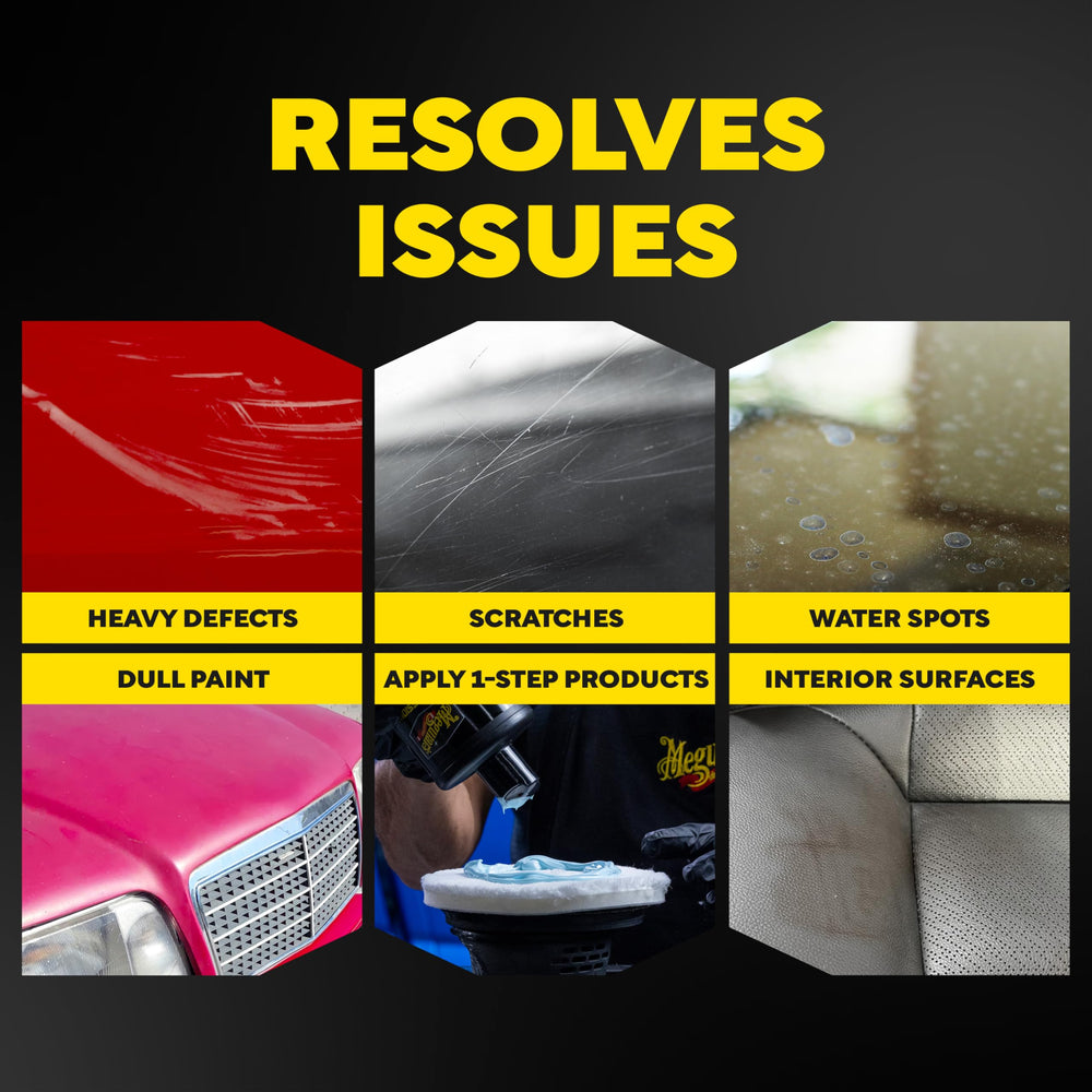 Meguiar's pad mounted on a DA polisher for controlled paint correction