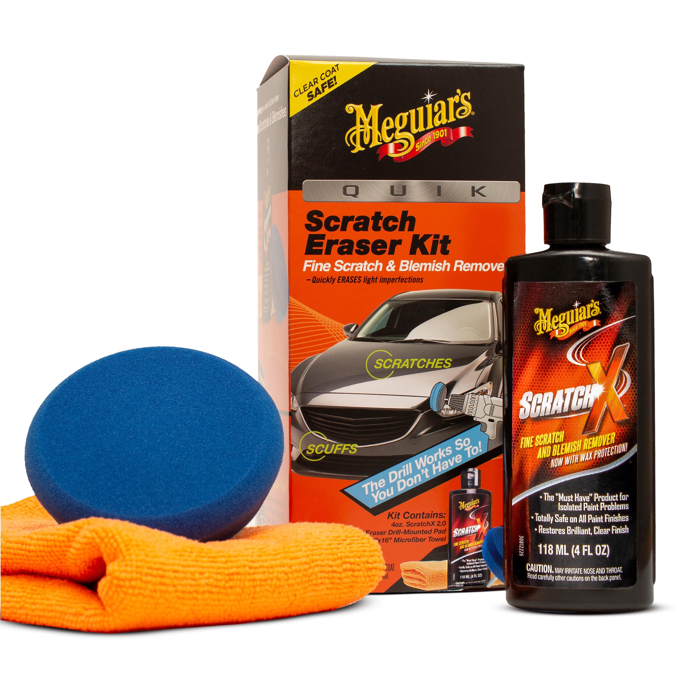 Meguiar's kit front packaging showing complete three-piece solution