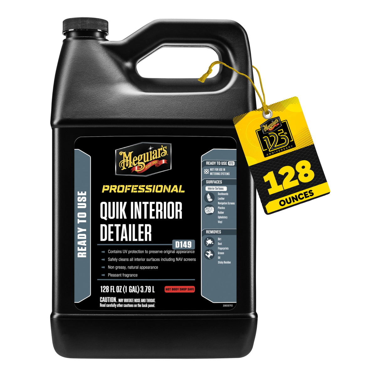Meguiar's bottle front view showing size and refill benefit