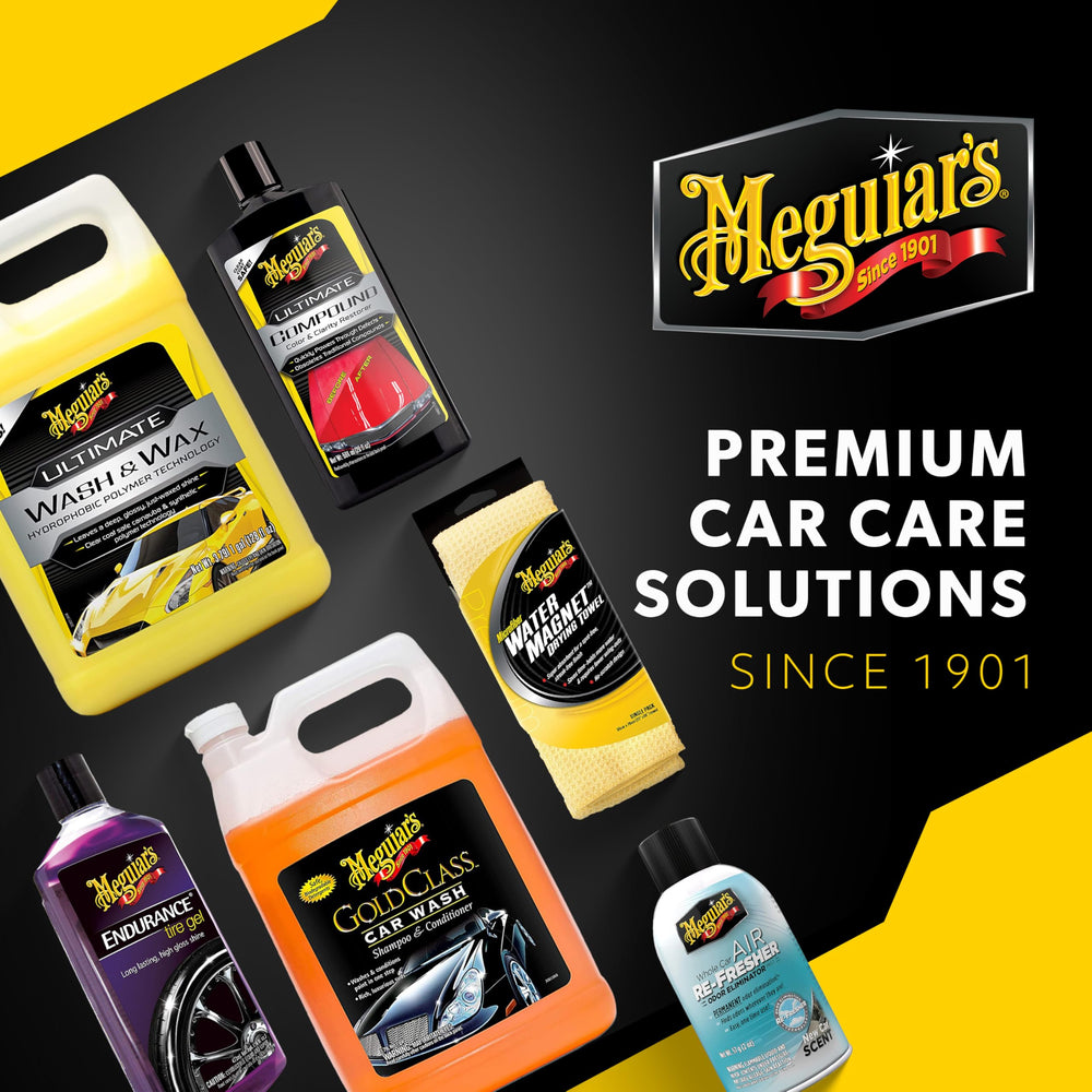Meguiar's bottle next to a hand showing kit scale and ease of handling