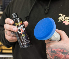 Meguiar's close-up of 4-inch scratch eraser pad for even polishing