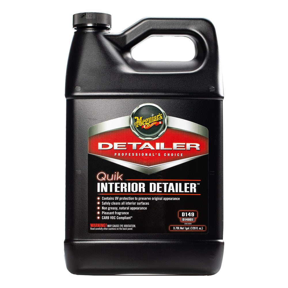 Meguiar's spray on dashboard demonstrating fast cleaning benefit
