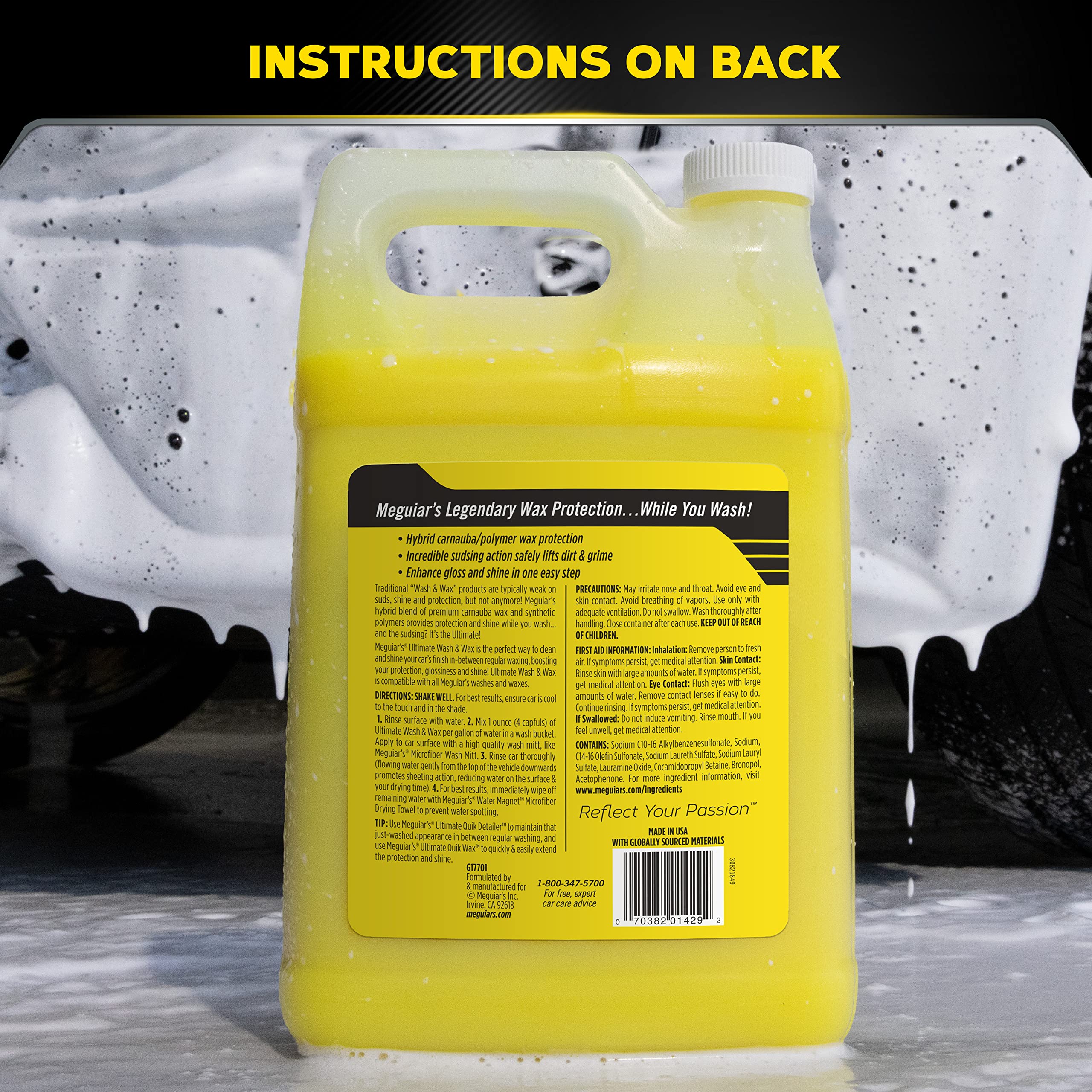 Meguiar's bucket wash setup demonstrating safe two-bucket method