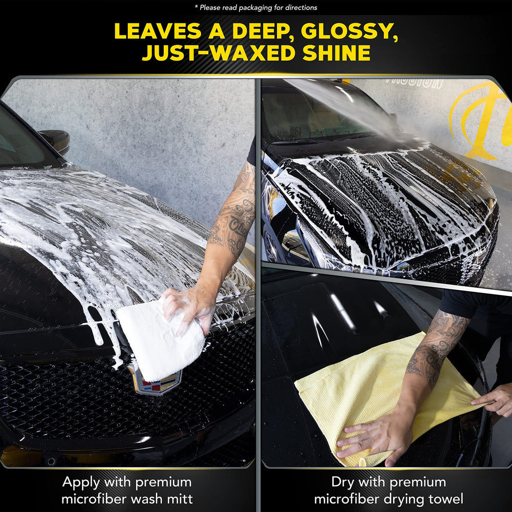 Meguiar's gallon bottle next to hand for scale and value benefit