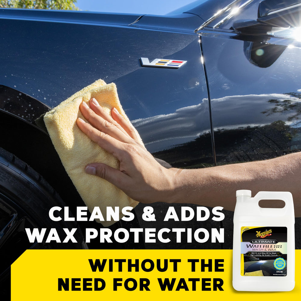 Meguiar's label detail highlighting product name and features for clarity