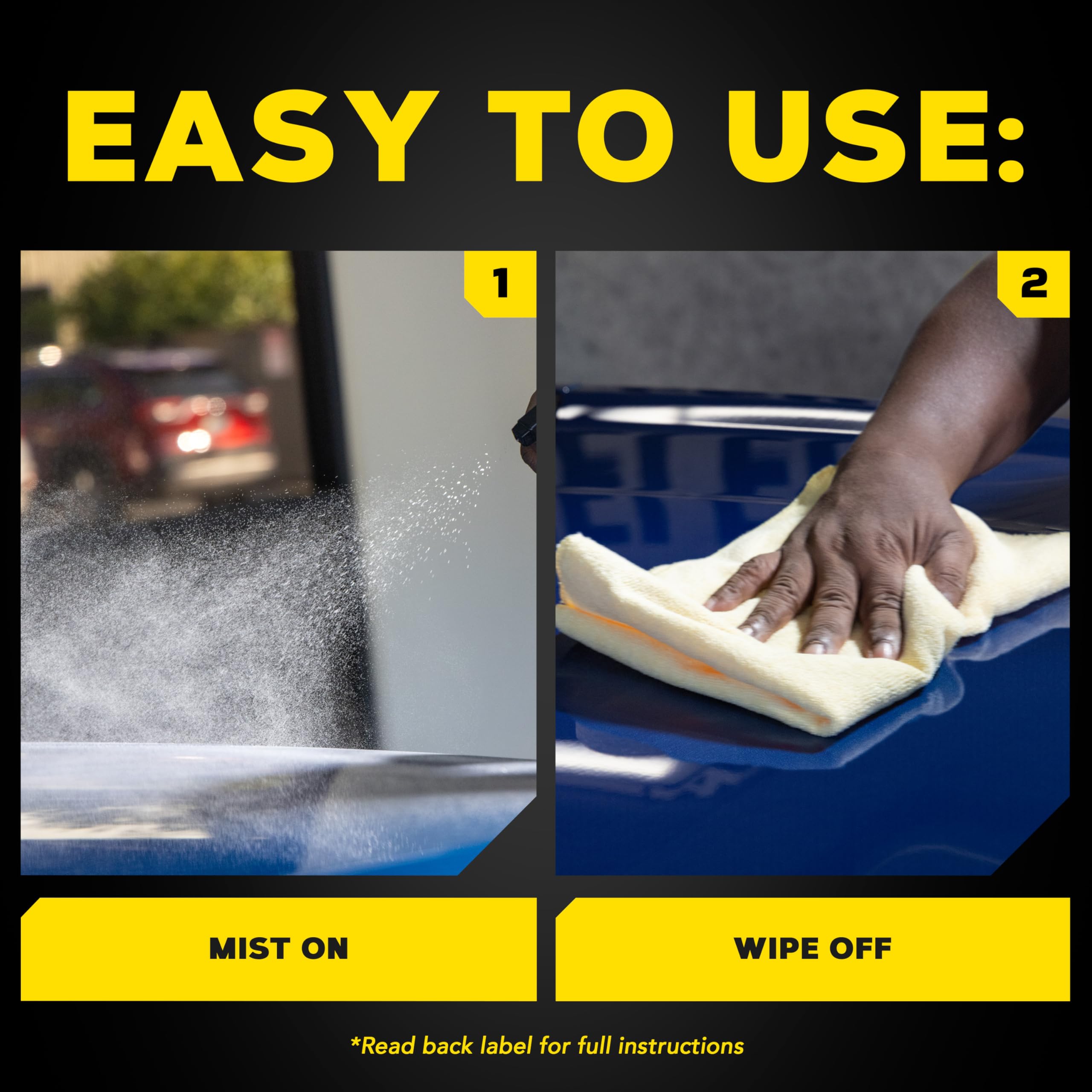 Meguiar's bottle with microfiber towels illustrating optimal pairing benefit