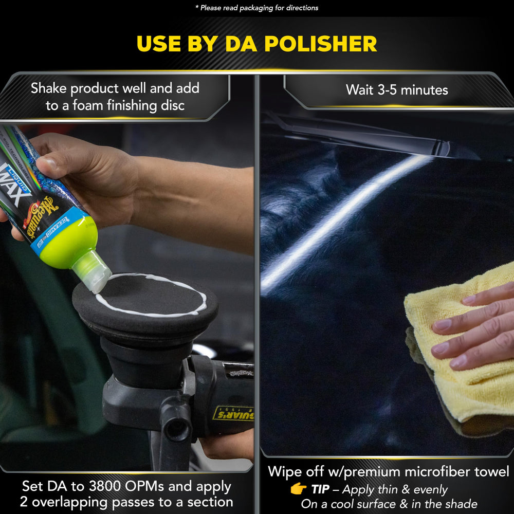 Meguiar's used with a DA polisher demonstrating efficient coverage