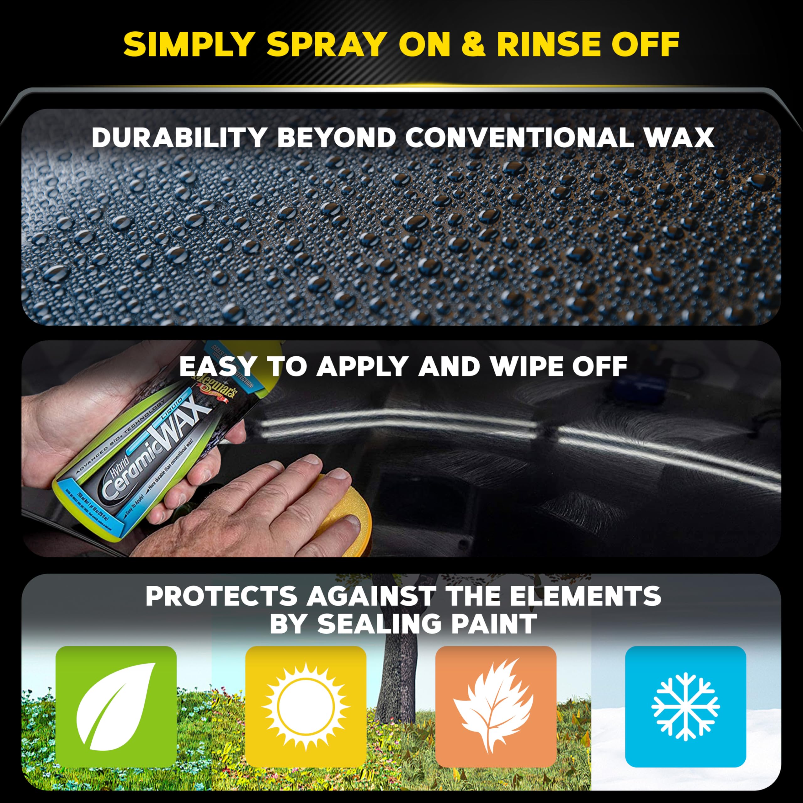 Meguiar's creamy liquid wax texture on applicator mitt for smooth spread