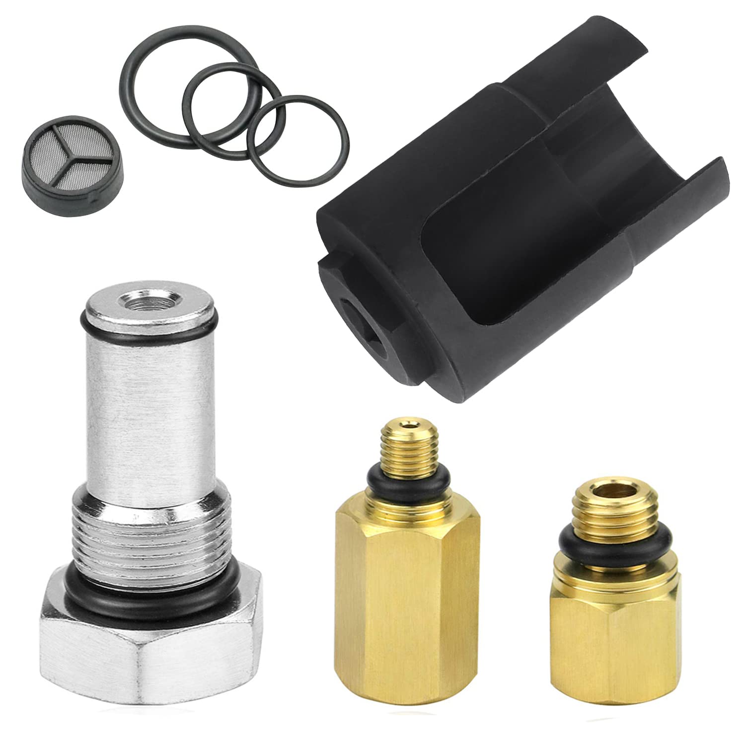 Mekar front packaging showing complete 6.0L test kit and components, pro-ready