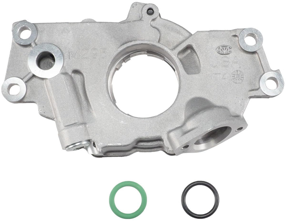 Melling front view oil pump shows mounting face and improves engine oil flow