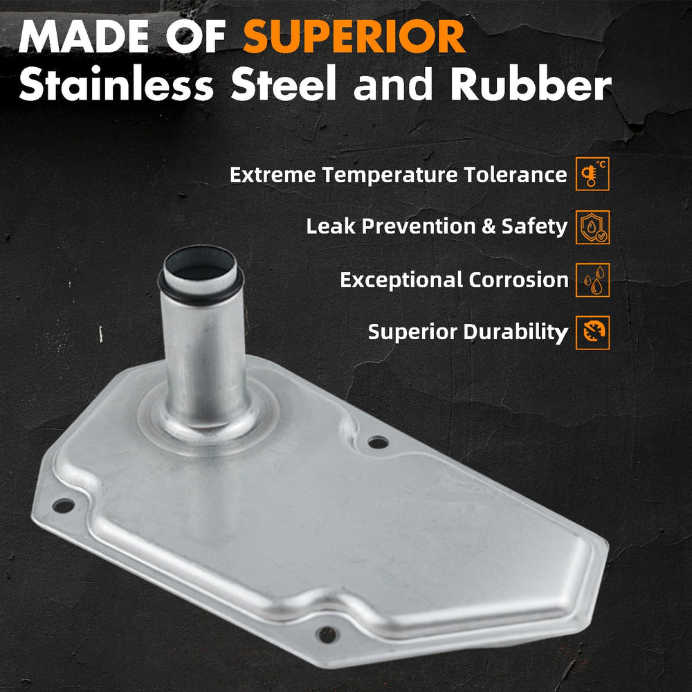 MEMOEO oil pan beside ruler showing scale for fit verification and installation planning
