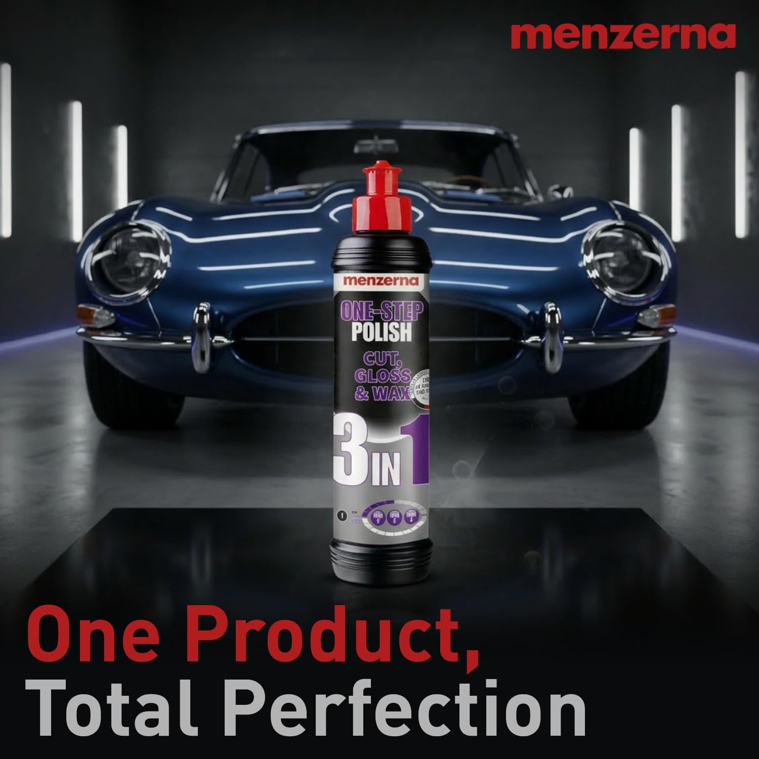menzerna lifestyle detailing scene with polished car demonstrating showroom-ready results