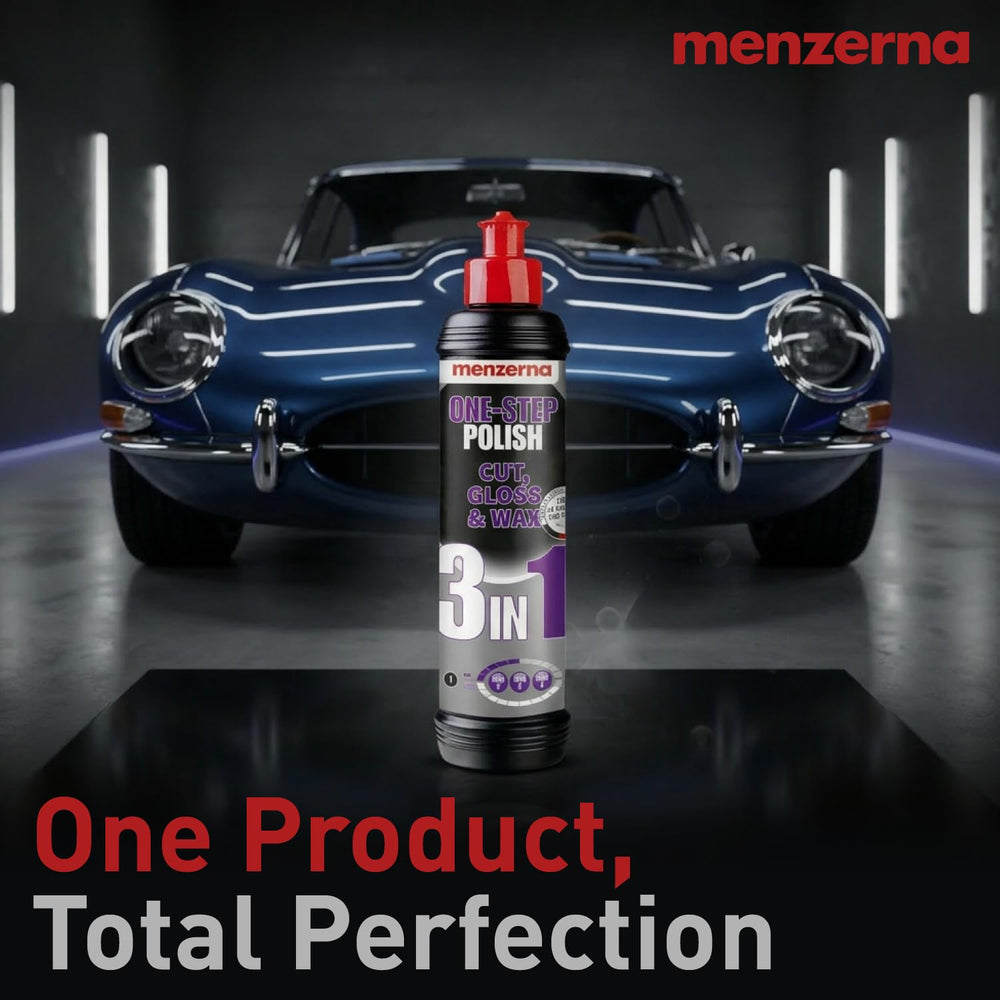 menzerna lifestyle detailing scene with polished car demonstrating showroom-ready results