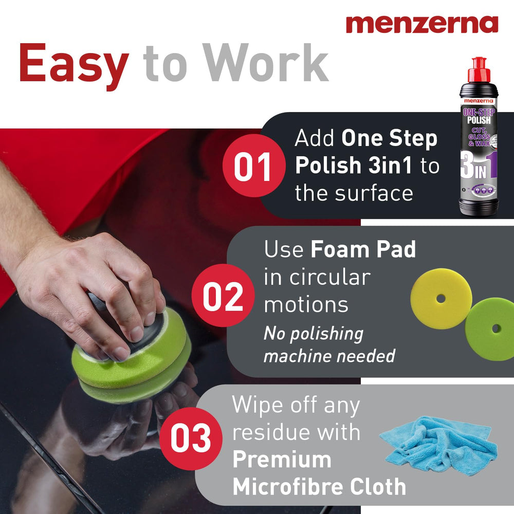 menzerna being used with an orbital polisher for controlled correction and gloss