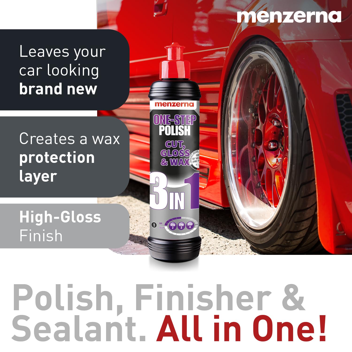 menzerna on yellow medium cut pad ready to remove light scratches effectively