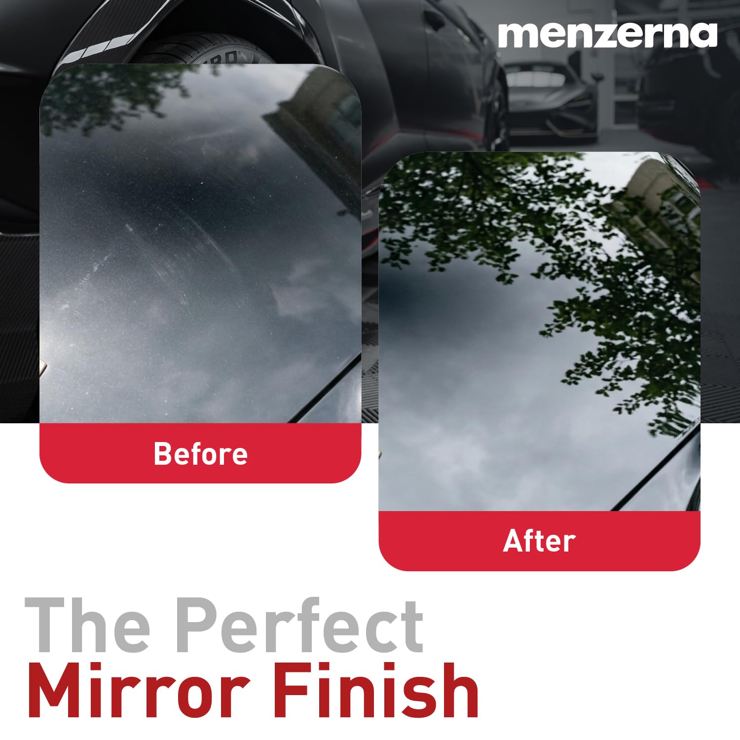 menzerna pouring polish onto a pad demonstrating easy application and control
