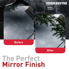 menzerna pouring polish onto a pad demonstrating easy application and control