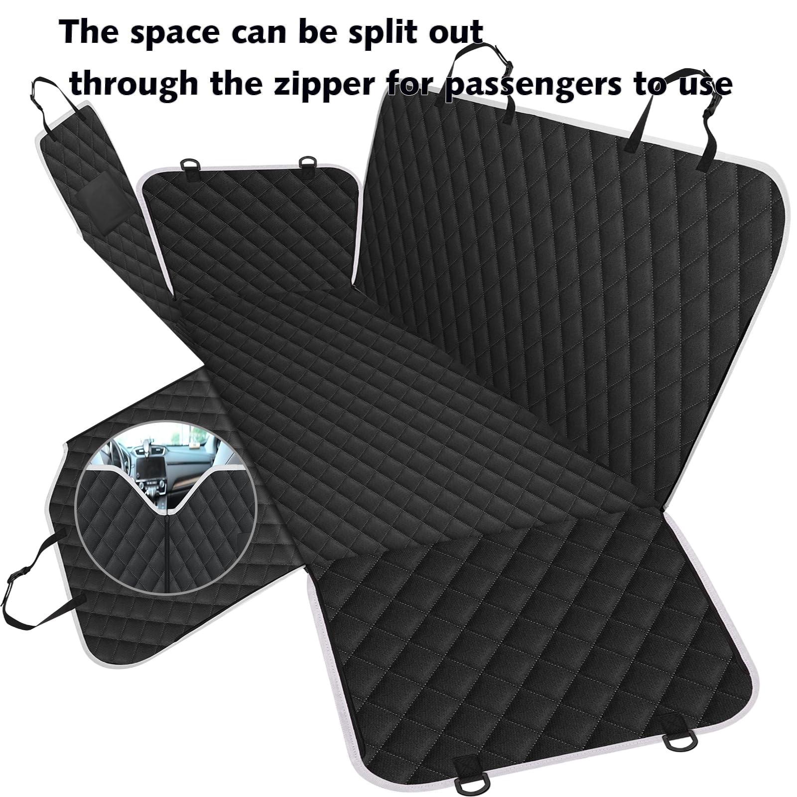 Meolsaek hammock installed in SUV providing secure pet barrier