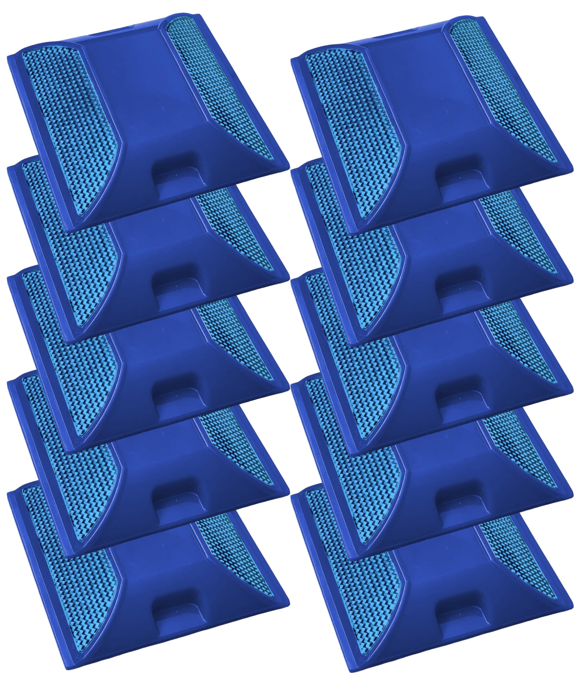 Merhoff & Larkin front pack of ten blue road reflectors showing product and count