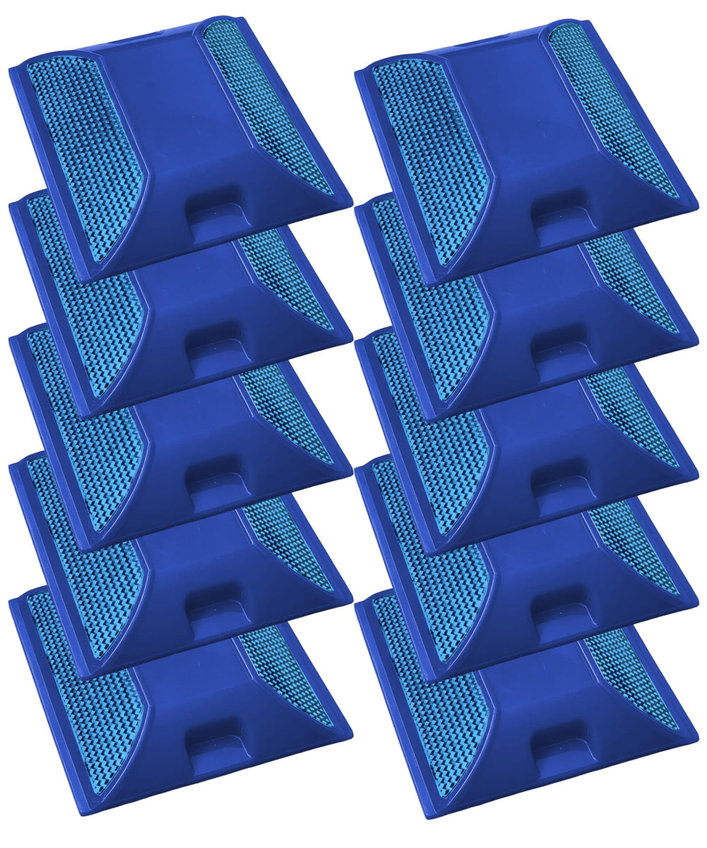 Merhoff & Larkin front pack of ten blue road reflectors showing product and count