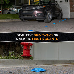 Merhoff & Larkin reflectors installed on asphalt driveway to define edge