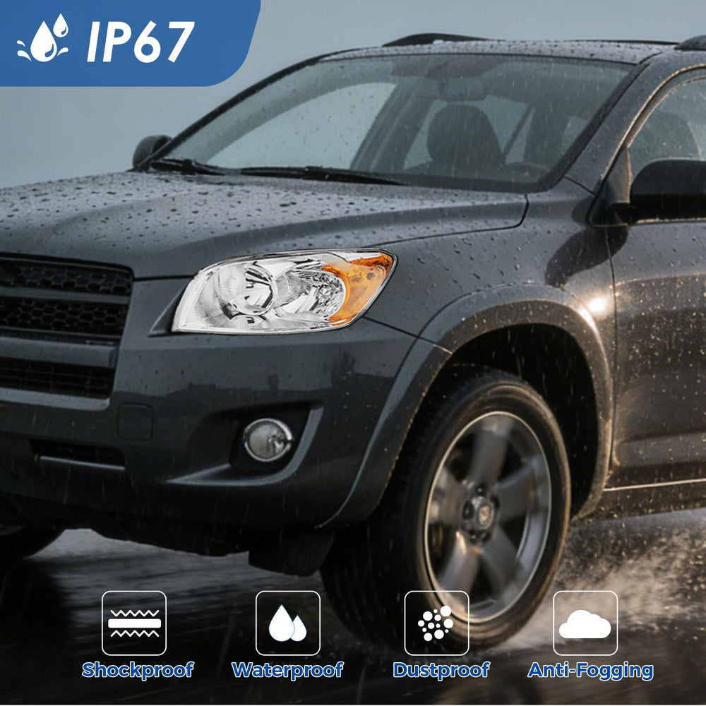 MerveilLuz included high and low beam bulbs displayed for plug-and-play convenience